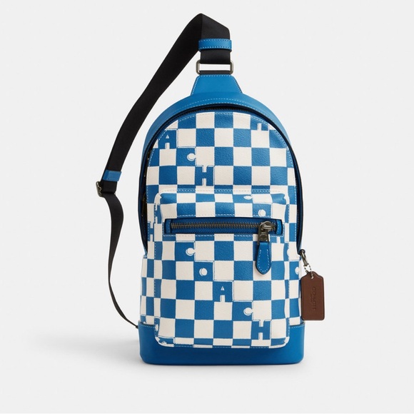 NWT Coach Outlet West Pack With Checkerboard Print - Picture 1 of 8